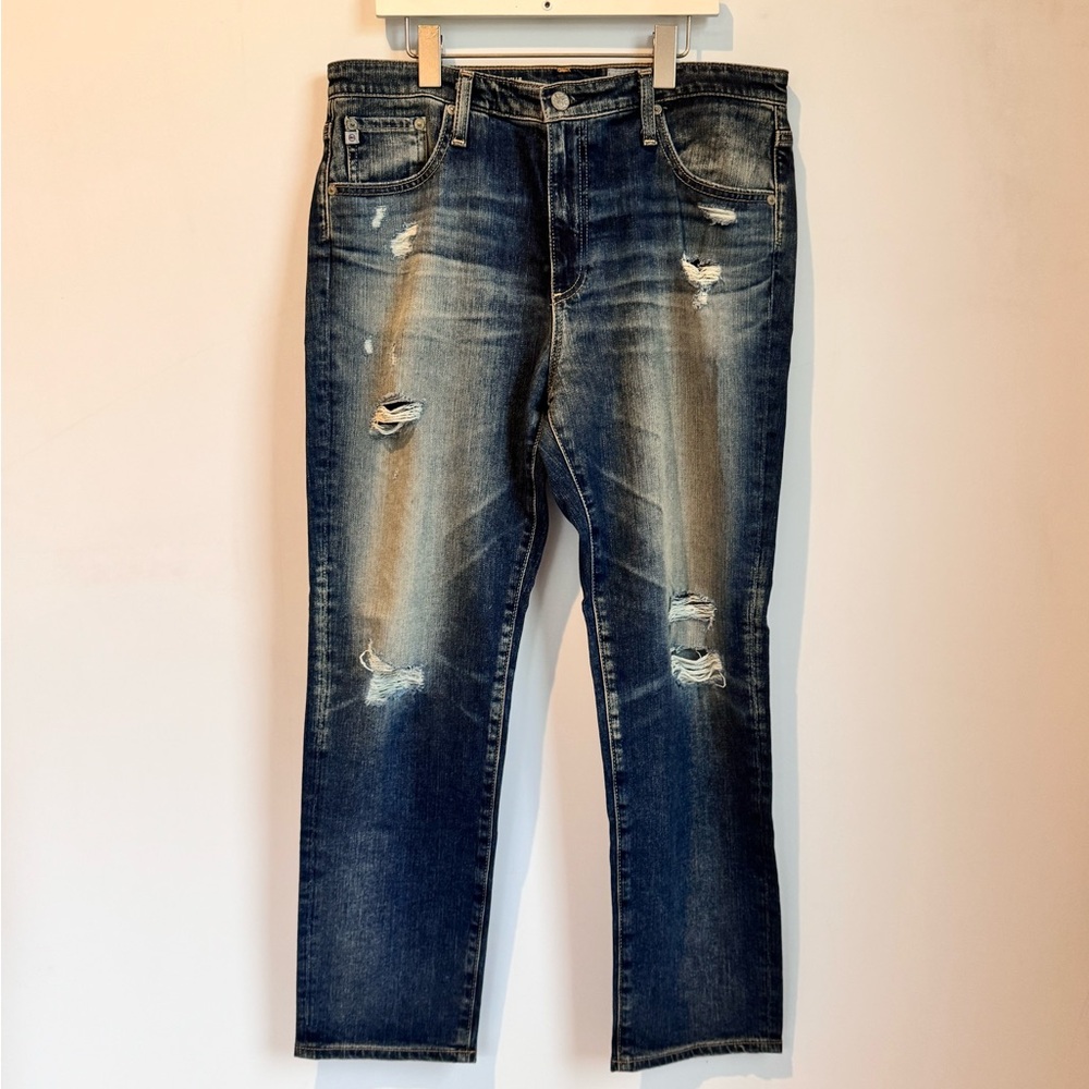 AG The Isabelle High Rise Straight Crop Jeans AG41310 BW 19023 Distressed Sz 31R - Picture 7 of 10